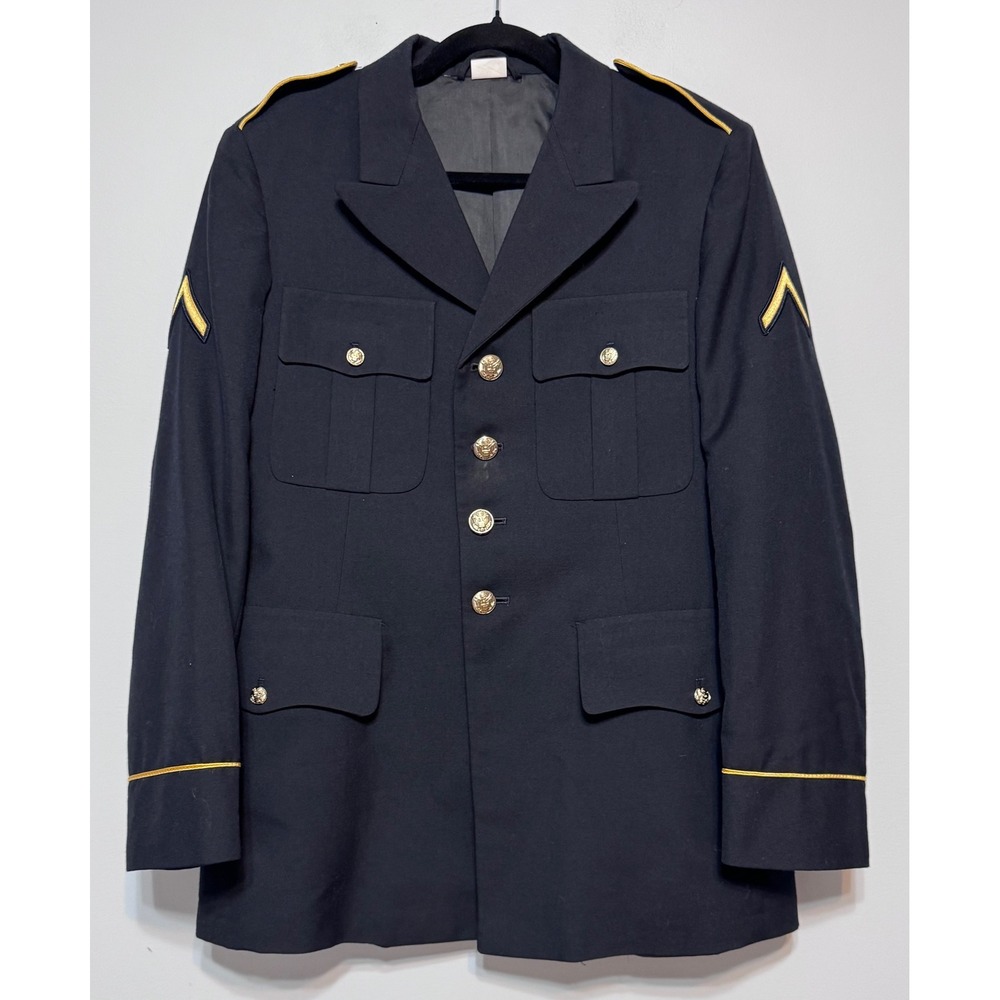 Vintage DeRossi & Son 39R Authentic US Army Dress Blue ASU Coat Military Uniform